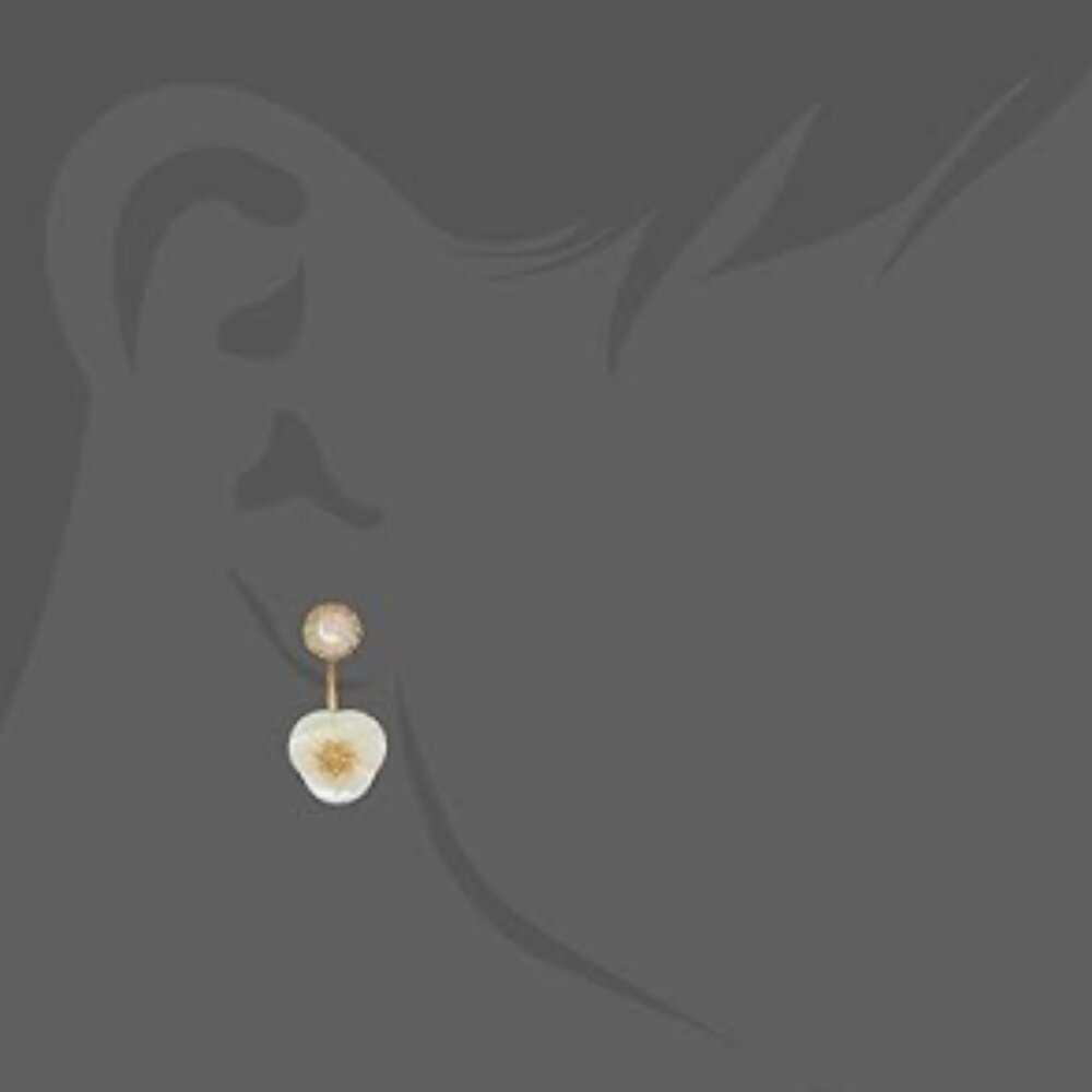 lonna & lilly Gold and White Floral Earrings - Picture 4 of 9